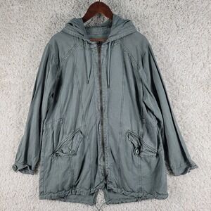 American Eagle Military Jacket Women's XL Green Army Hooded Utility Parka 22699